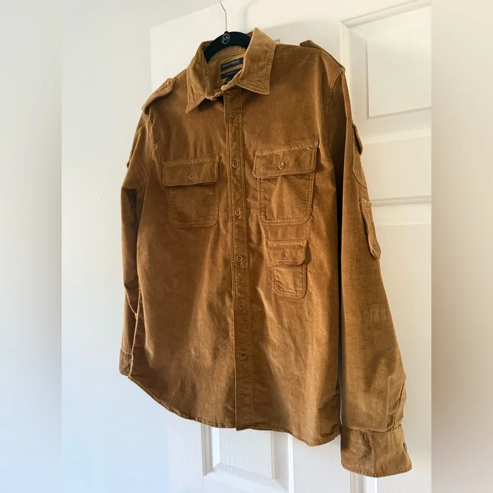 Banana republic men’s heritage explorer Corduroy  cotton whiskey brown shirt
